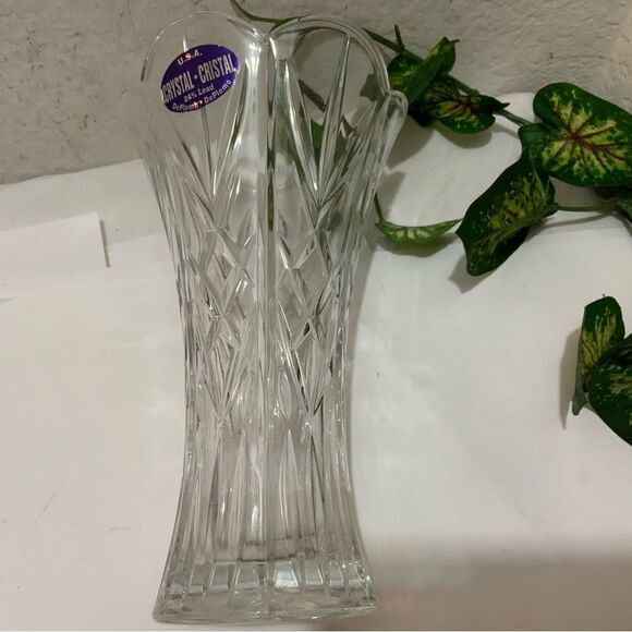 Crystal DePlomb / Cristal DePomo Lead Flared Scalloped 8-3/4" Vase  Made in USA - Picture 3 of 4